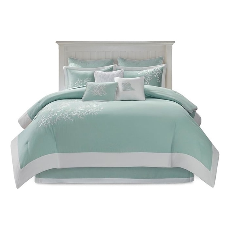 Harbor House Coastline Cotton Jacquard Comforter Set w/ Embroidery - Blue Finish