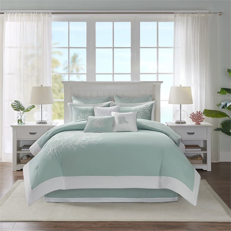 Harbor House Coastline Cotton Jacquard Cal King Comforter Set in Blue