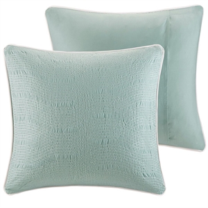 Harbor House Coastline Coastal Cotton Quilted Euro Sham in Aqua Blue