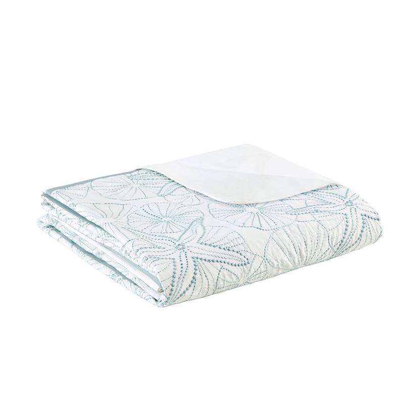 Harbor House Maya Bay Cotton Duvet Mini Set with Embroidery in White Finish