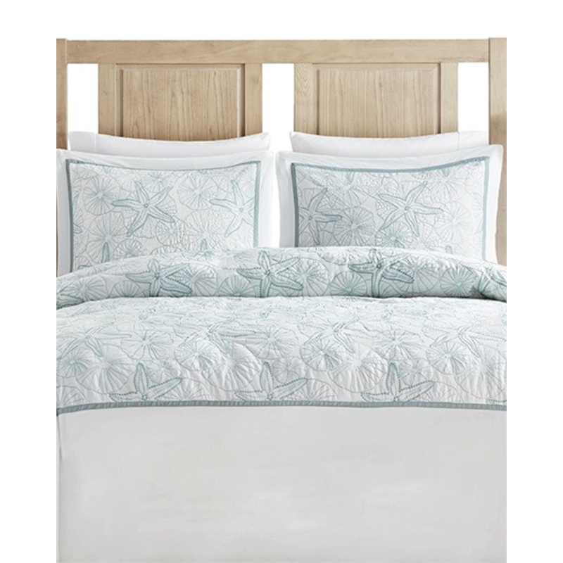 Harbor House Maya Bay Cotton Duvet Mini Set with Embroidery in White Finish