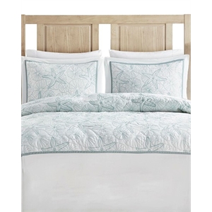 Harbor House Maya Bay Cotton Duvet Mini Set with Embroidery in White Finish