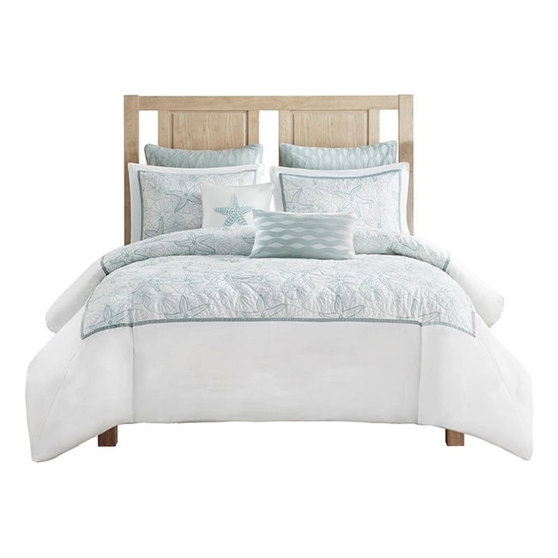 Harbor House Maya Bay Cotton Duvet Mini Set with Embroidery in White Finish