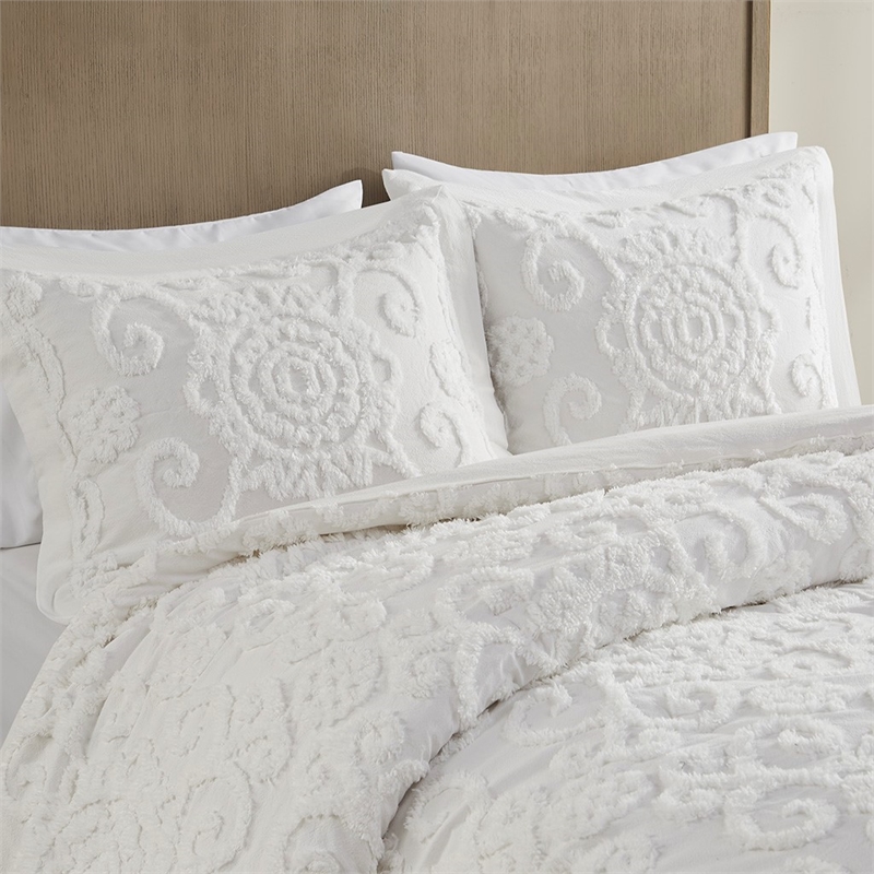 Harbor House Suzanna Cotton Duvet Mini Set with Embroidery in Ivory Finish