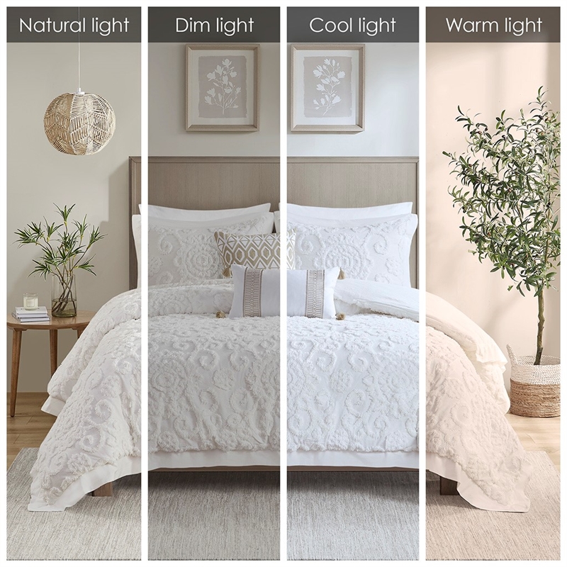 Harbor House Suzanna Cotton Duvet Mini Set with Embroidery in Ivory Finish