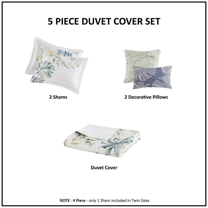 Harbor House Lorelai 5-Piece Cotton Sateen Printed Duvet Set in Multi-Color