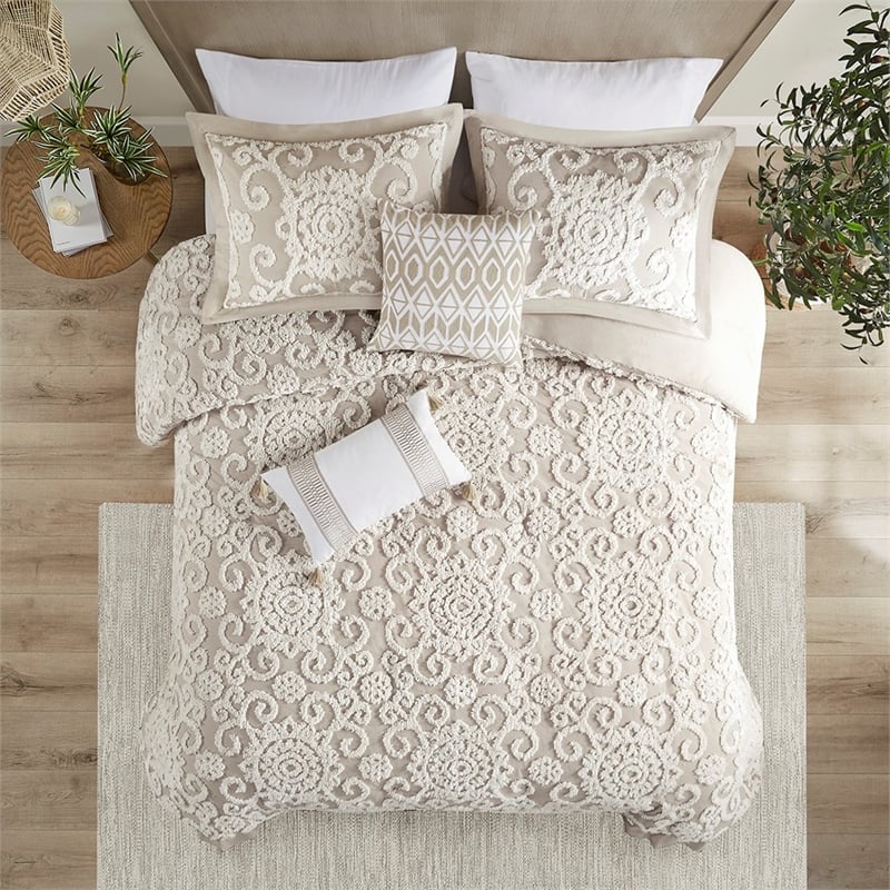 Harbor House Suzanna Cotton Tufted Embroidered Duvet Cover Mini Set - Beige