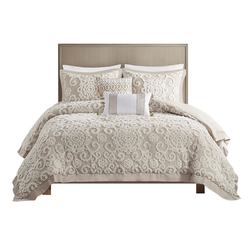 Harbor House Suzanna Cotton Tufted Embroidered Duvet Cover Mini Set - Beige