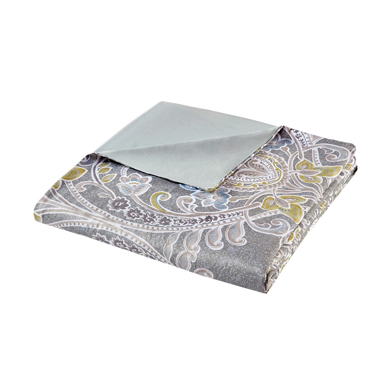 Harbor House Hallie 5-Piece Cotton Sateen Printed Duvet Set in Gray