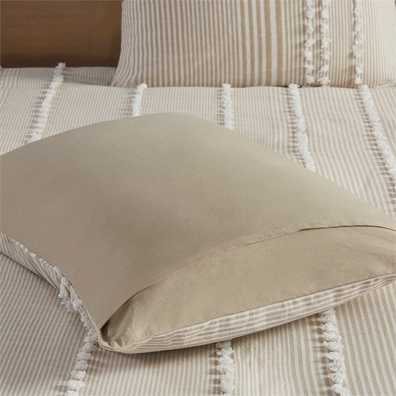 Harbor House Anslee Cotton Yarn Dyed Tufted Duvet Cover Mini Set - Beige