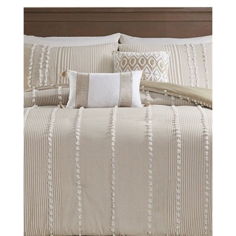 Harbor House Anslee Cotton Yarn Dyed Tufted Duvet Cover Mini Set - Beige