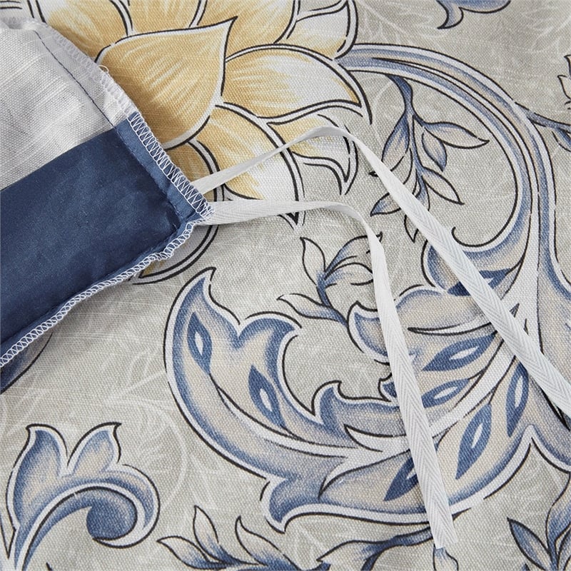 Harbor House Livia 5-Piece Traditional Cotton Duvet Set in Blue Finish