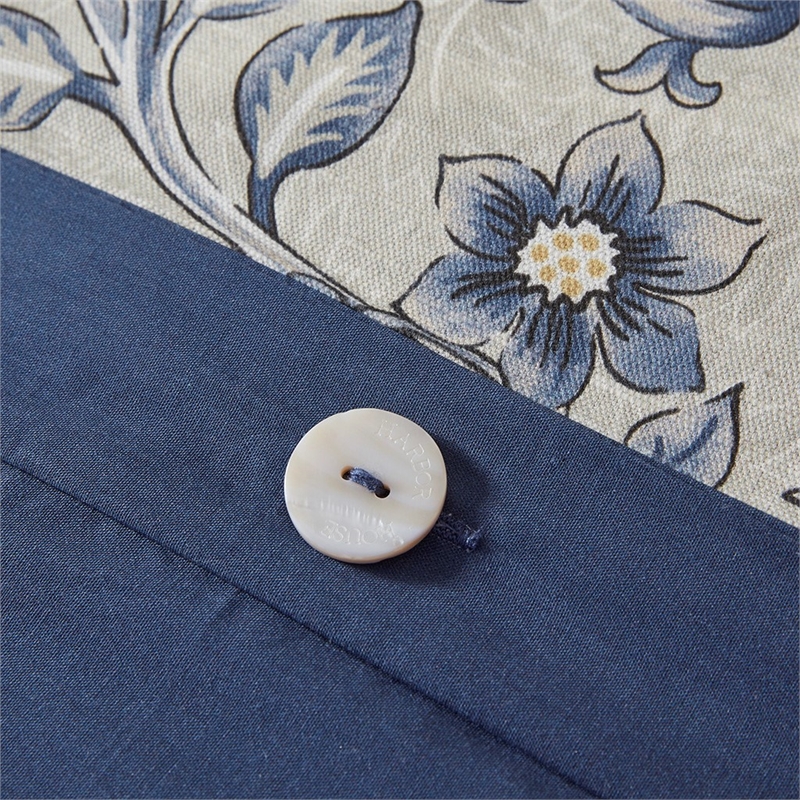 Harbor House Livia 5-Piece Traditional Cotton Duvet Set in Blue Finish