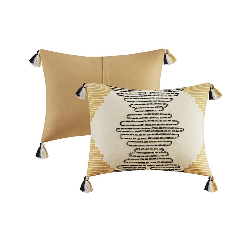 INK+IVY Arizona 3-piece Cotton Geometric Full/Queen Duvet Cover Set in Yellow