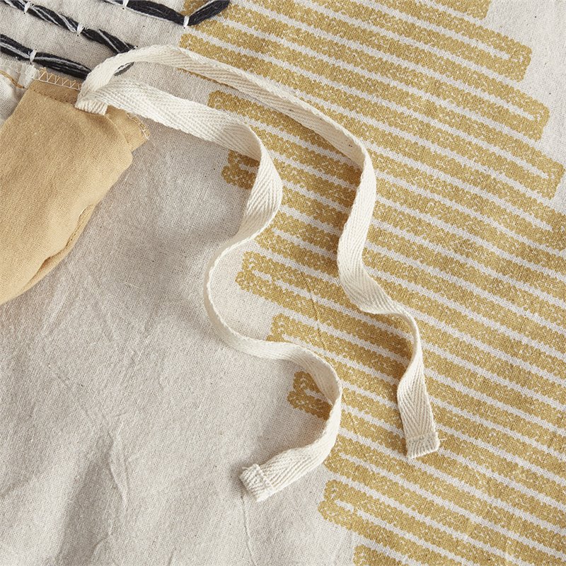 INK+IVY Arizona 3-piece Cotton Geometric Full/Queen Duvet Cover Set in Yellow