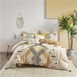 INK+IVY Arizona 3-piece Cotton Geometric Full/Queen Duvet Cover Set in Yellow