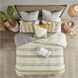 INK+IVY Cody 3-piece Contemporary Cotton Duvet Cover Set in Yellow/Gray