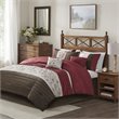 Madison Park Serene 7-piece Polyester Polyoni Comforter Set in Red/Ivory