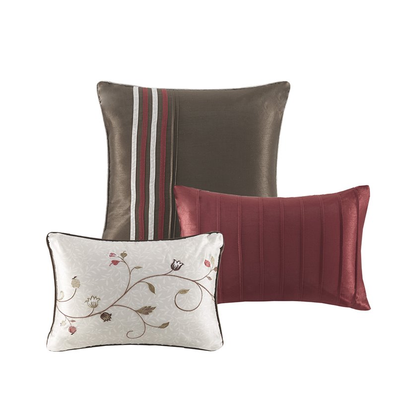 Madison Park Serene 7-piece Polyester Polyoni Comforter Set in Red/Ivory