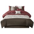 Madison Park Serene 7-piece Polyester Polyoni Comforter Set in Red/Ivory