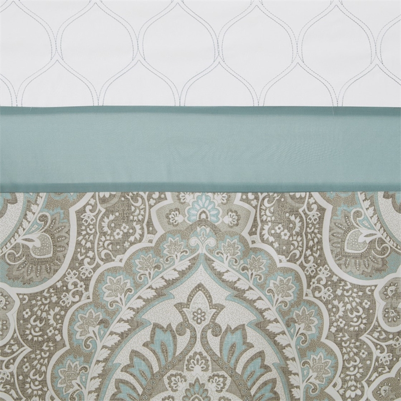 510 Design Polyester Microfiber Embroidery Printed Shower Curtain in Green