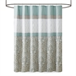 510 Design Polyester Microfiber Embroidery Printed Shower Curtain in Green