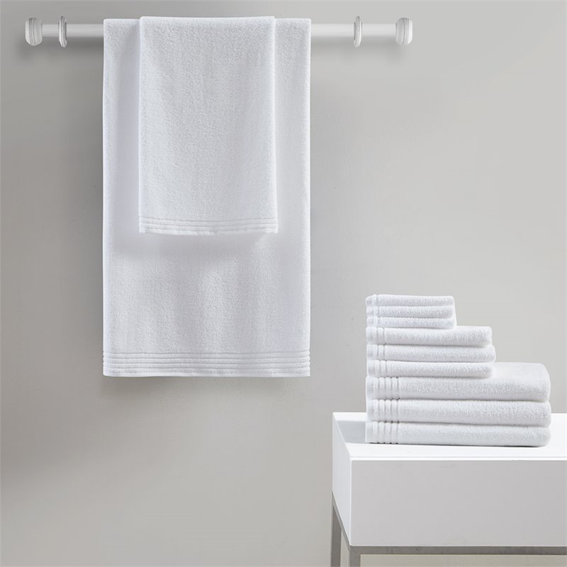 510 Design Big Bundle 12-piece Cotton Bath Towel Set in White