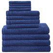 510 Design Big Bundle 12-piece Cotton Bath Towel Set in Navy