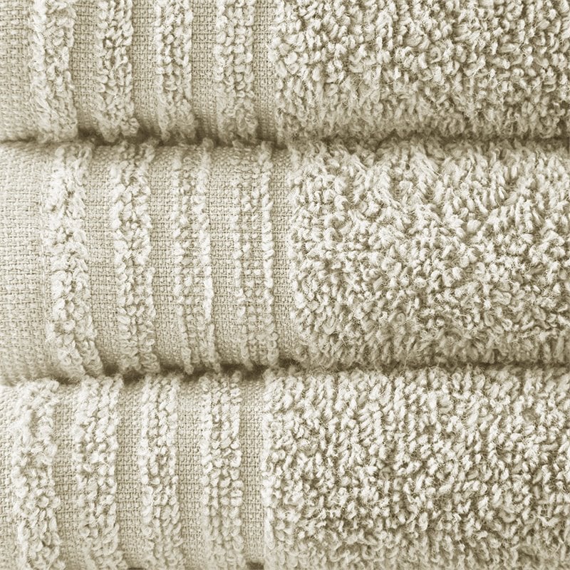 510 Design Big Bundle 12-piece Cotton Bath Towel Set in Taupe Brown