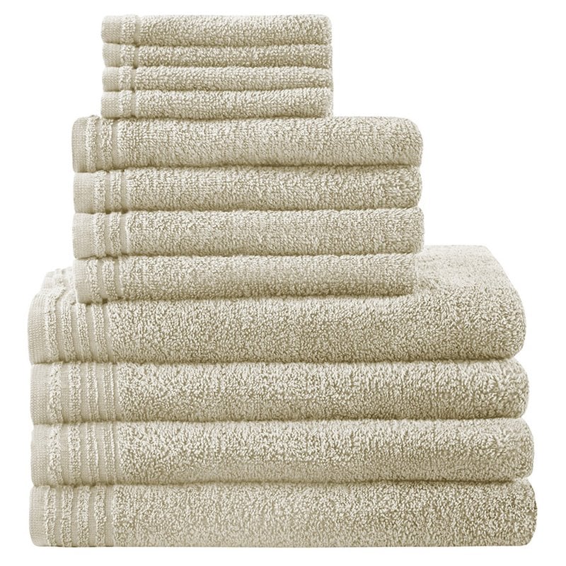 510 Design Big Bundle 12-piece Cotton Bath Towel Set in Taupe Brown