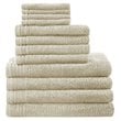 510 Design Big Bundle 12-piece Cotton Bath Towel Set in Taupe Brown