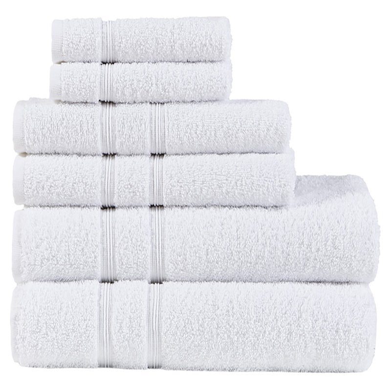 510 Design Aegean 6-piece Contemporary Turkish Cotton Towel Set in White