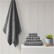 510 Design Aegean 6-piece Contemporary Turkish Cotton Towel Set in Charcoal
