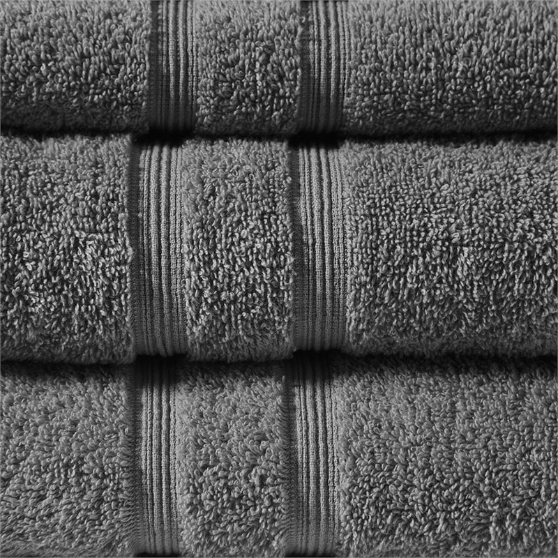 510 Design Aegean 6-piece Contemporary Turkish Cotton Towel Set in Charcoal