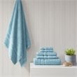 510 Design Aegean 6-piece Contemporary Turkish Cotton Towel Set in Aqua Blue