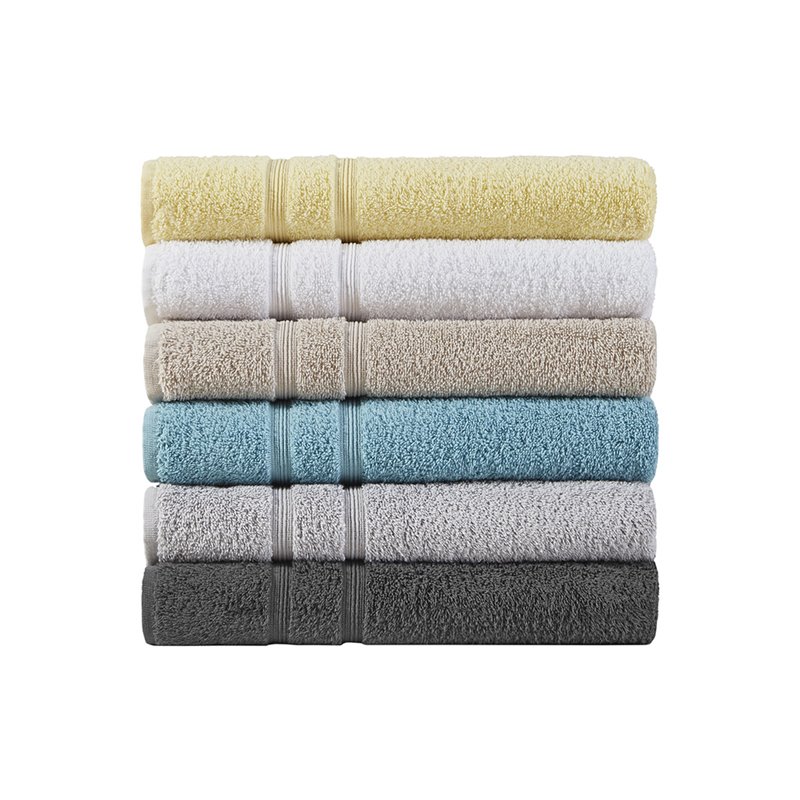 510 Design Aegean 6-piece Contemporary Turkish Cotton Towel Set in Yellow