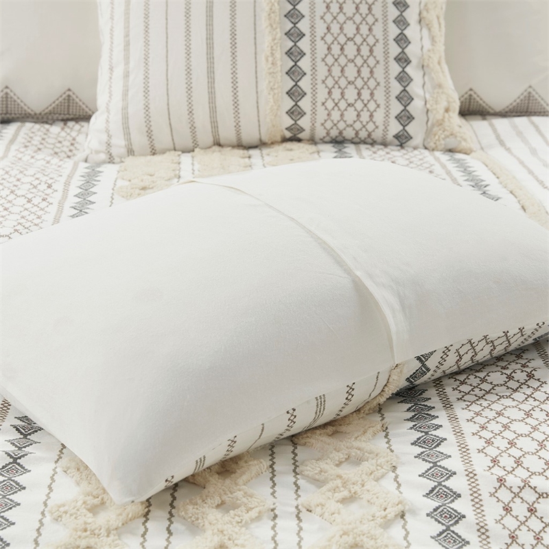 INK+IVY Imani 100 Percent Cotton Printed Duvet Cover Mini Set in Ivory