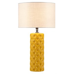 510 design macey round ceramic and linen table lamp in orange