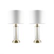 510 Design Clarity Glass and Metal Table Lamps in Gold (Set of 2)