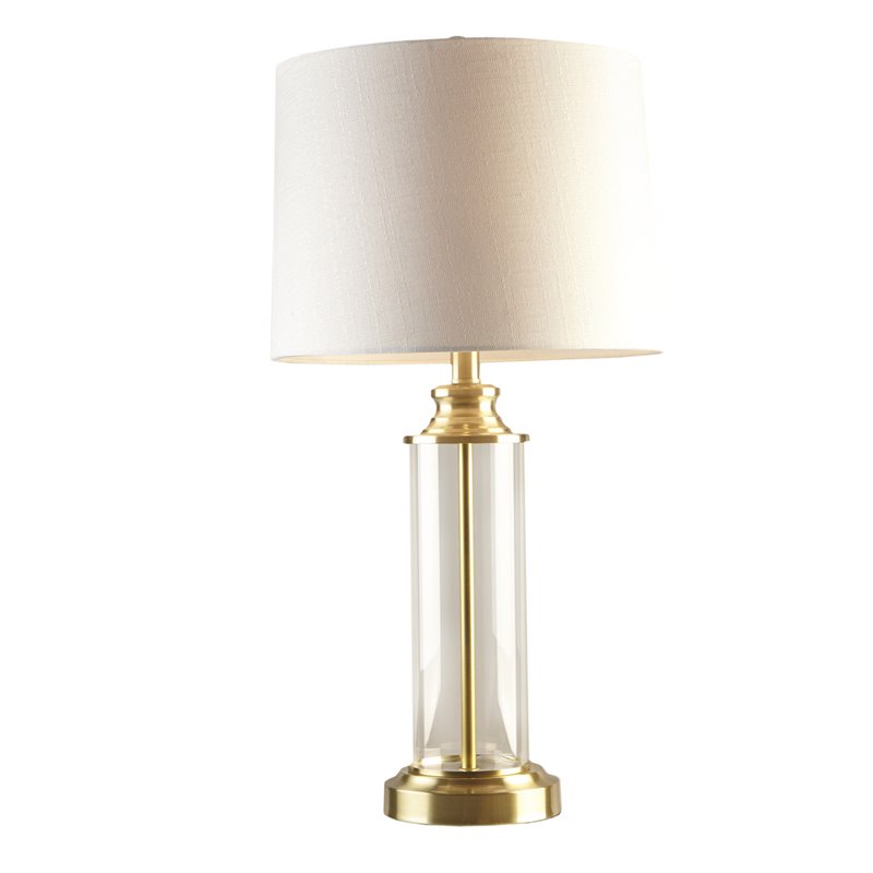 510 Design Clarity Glass and Metal Table Lamps in Gold (Set of 2)