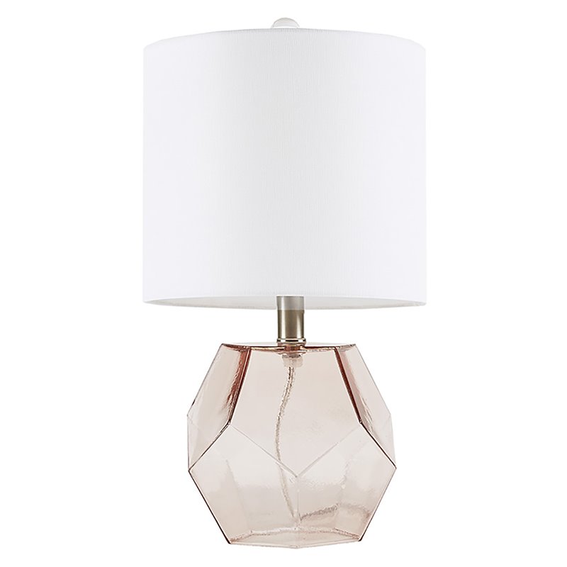 510 Design Bella Transitional Glass and Fabric Table Lamp in Pink