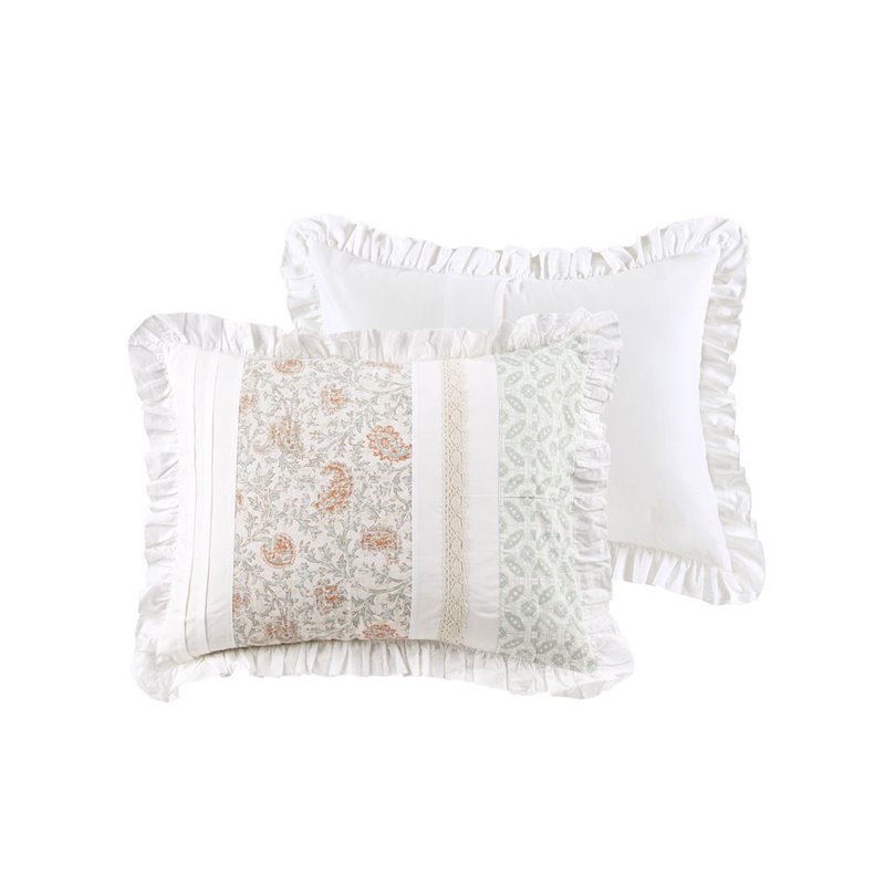 Madison Park Dawn 9-piece Farmhouse Cotton Percale Comforter Set - Coral Pink