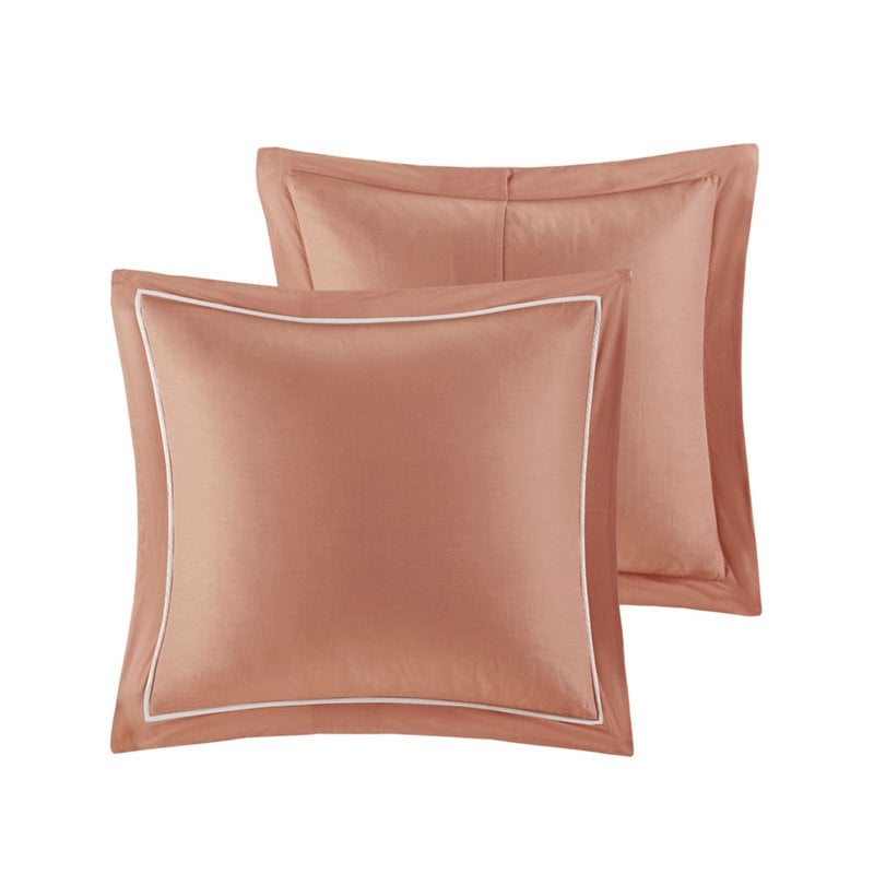 Madison Park Dawn 9-piece Farmhouse Cotton Percale Comforter Set - Coral Pink