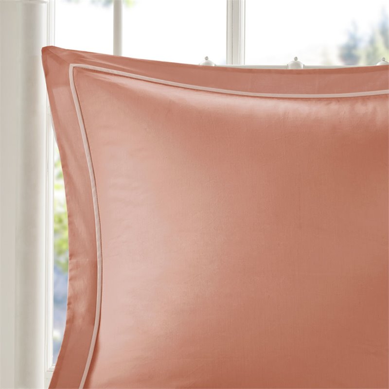 Madison Park Dawn 9-piece Farmhouse Cotton Percale Comforter Set - Coral Pink