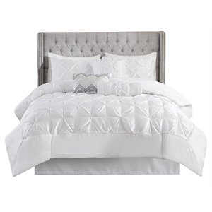 madison park laurel 7-piece polyester polyoni comforter set in white