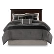 Madison Park Palmer 7-piece Polyester Faux Suede Comforter Set in Black