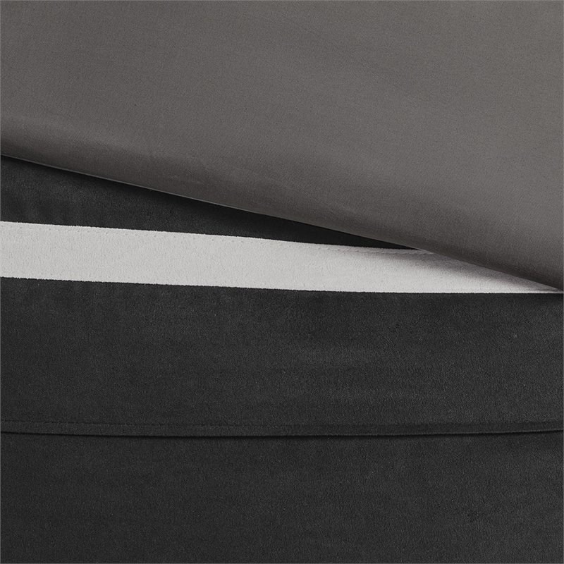 Madison Park Palmer 7-piece Polyester Faux Suede Comforter Set in Black