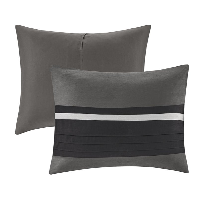 Madison Park Palmer 7-piece Polyester Faux Suede Comforter Set in Black