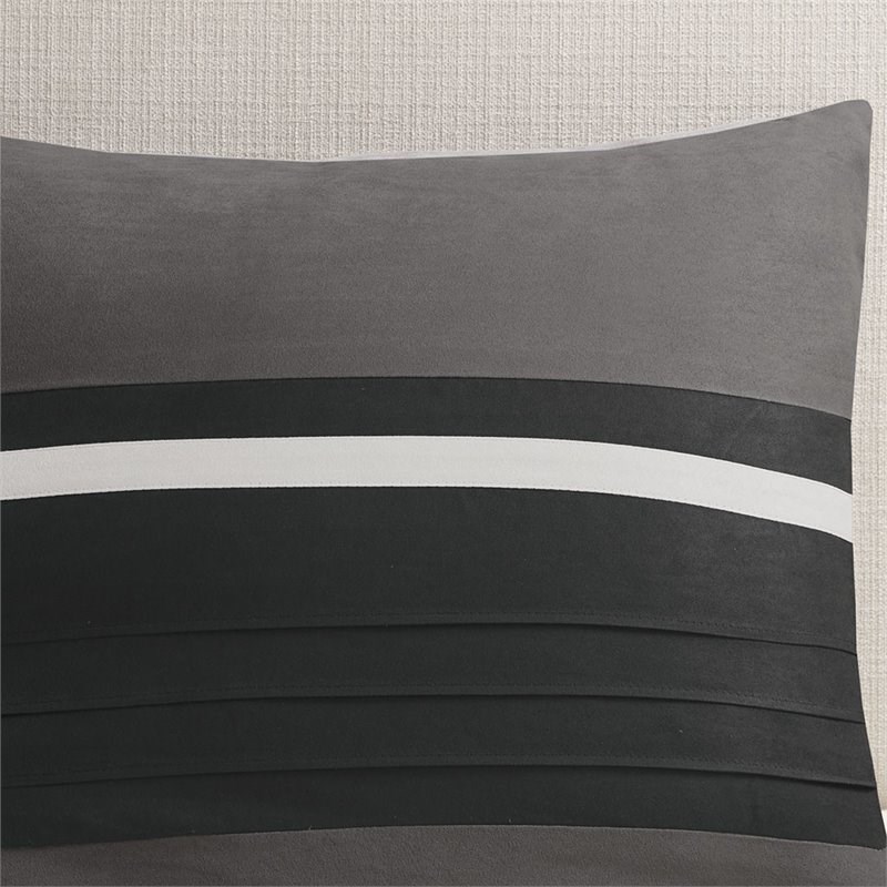 Madison Park Palmer 7-piece Polyester Faux Suede Comforter Set in Black