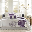 Madison Park Lola 7-piece Cotton Sateen Comforter Set in Purple
